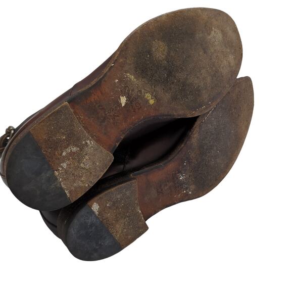 Gucci Mens Shoes Brown Leather Round Toe Zip Ankle Boots Size 8.5 Made in Italy - Picture 12 of 14